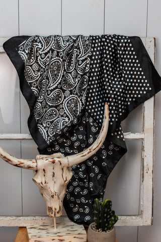 Paisley Dot Wild Rag ~ Black