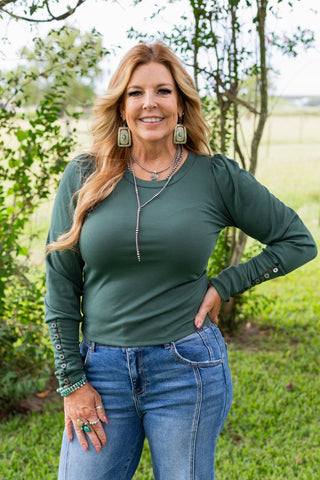 The Hillary Top ~ Green