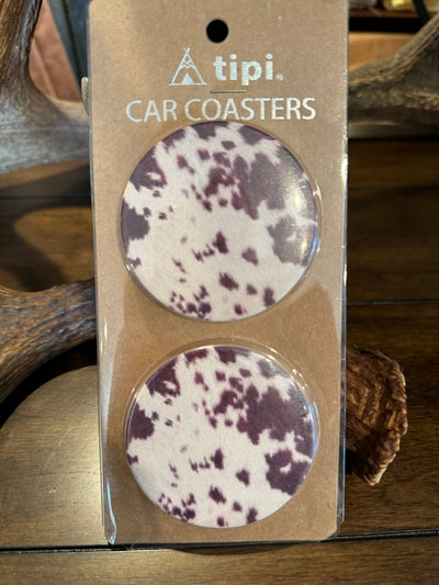 Car Coasters ~ Cow Print