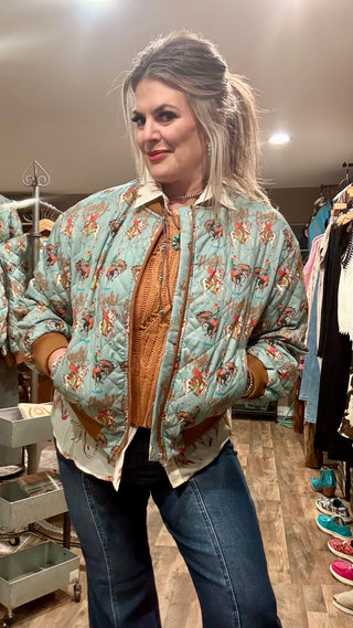 Howdy Quilted Bomber Jacket