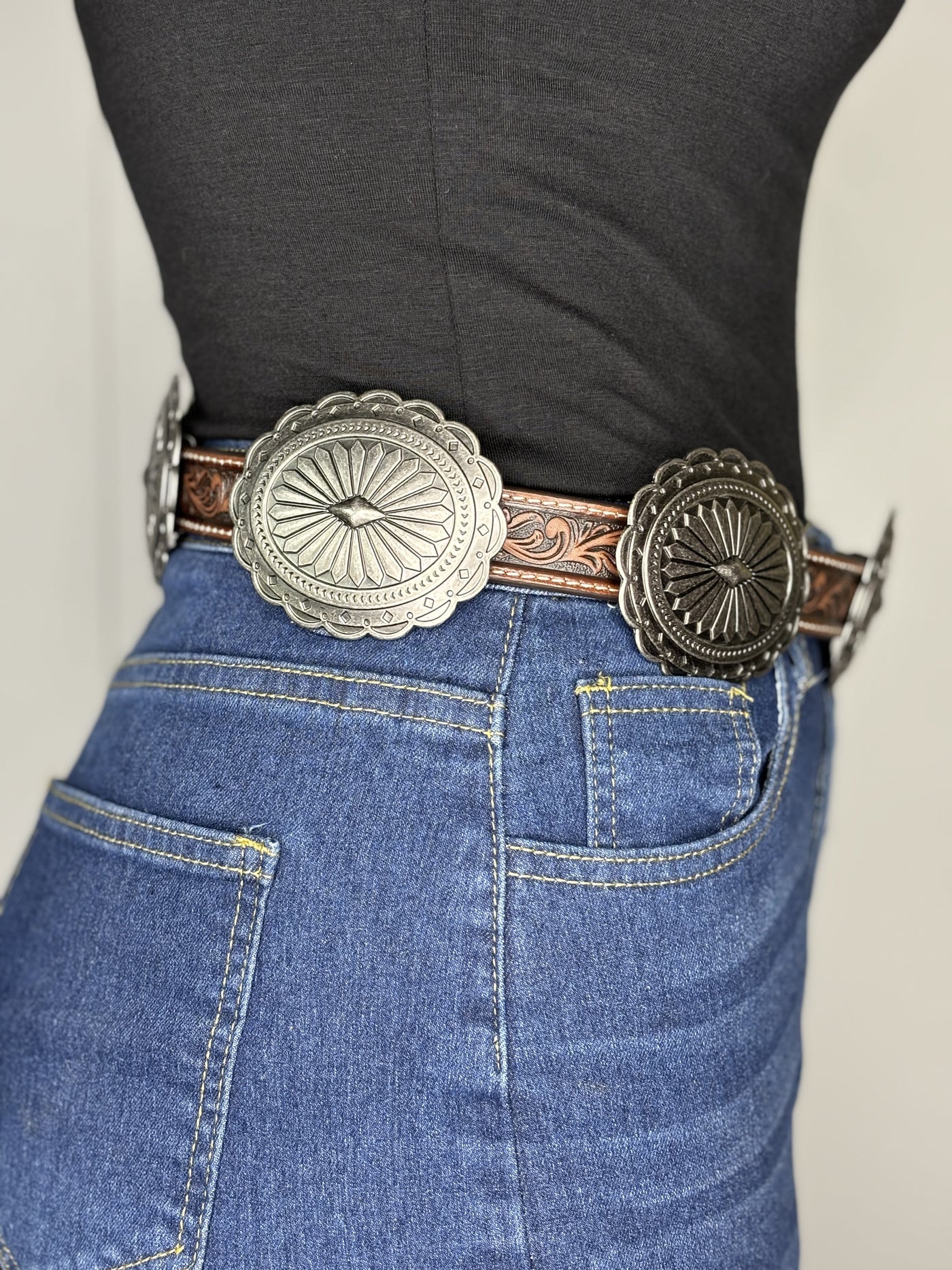Floral Oval Concho Belt by Ariat