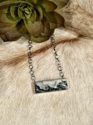 White Buffalo Bar Necklace