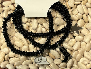 3 Strand Black Charm Bracelet