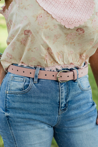 Saddle Chic Belt ~ Old Rose