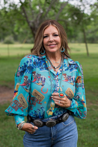 Cowgirl Collage Blouse