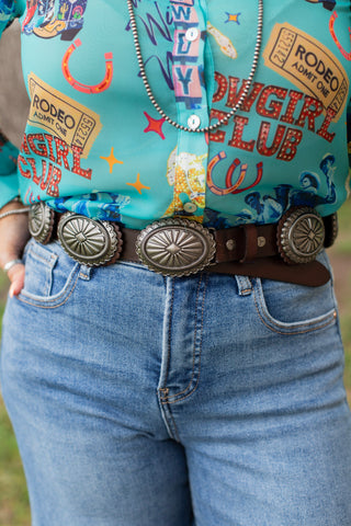 Drifter Concho Belt ~ Brown