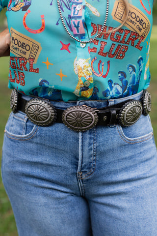 Drifter Concho Belt ~ Black