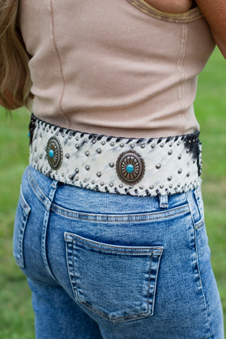 Cowhide Couture Belt ~ Black