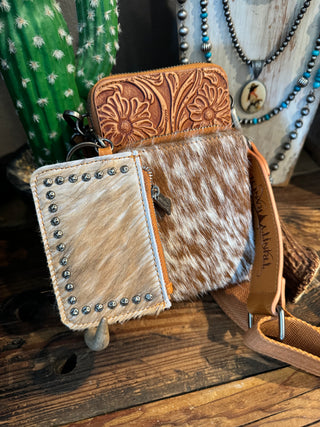Hair on Hide Cell Phone Purse Set ~ Light Brown