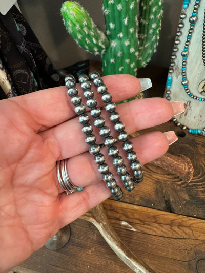 Navajo Pearl Stretch Bracelet ~ 6mm