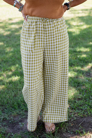 Neon Meadow Check Pants
