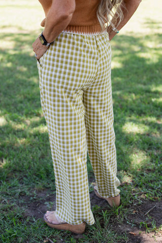 Neon Meadow Check Pants