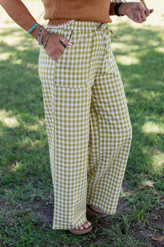 Neon Meadow Check Pants