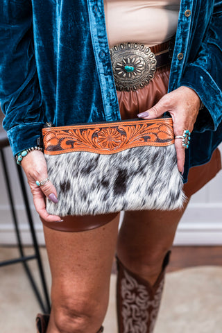 Cowhide Wristlet