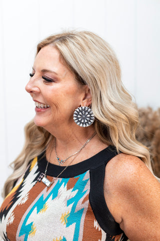 White Howlite Cluster Earrings