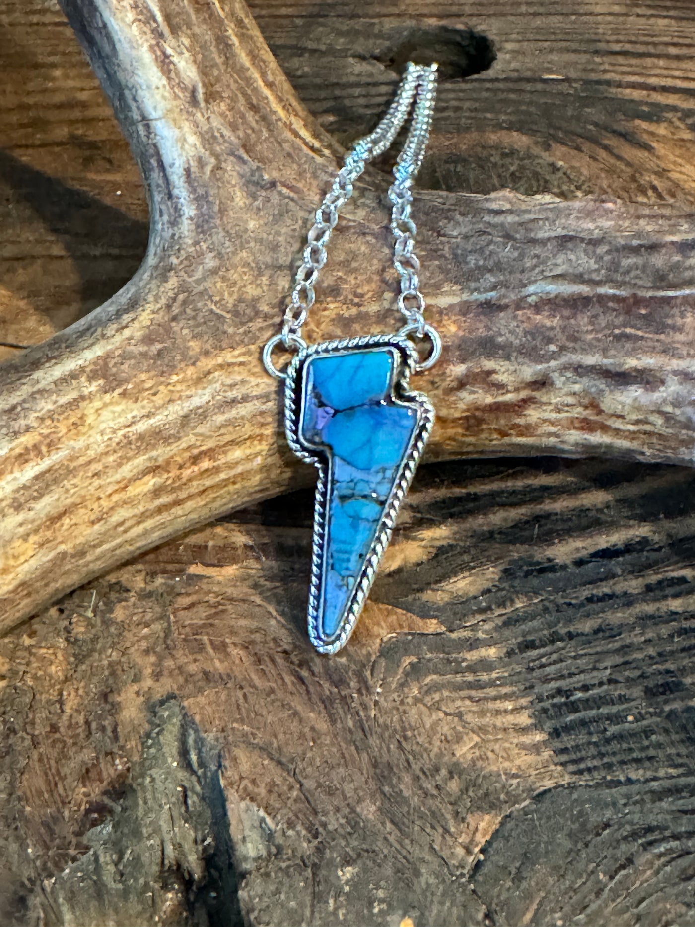 Lightning Bolt Necklace ~ Mojave Turquoise