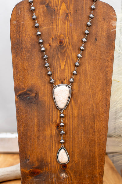 Rosary & Bone Lariat Necklace