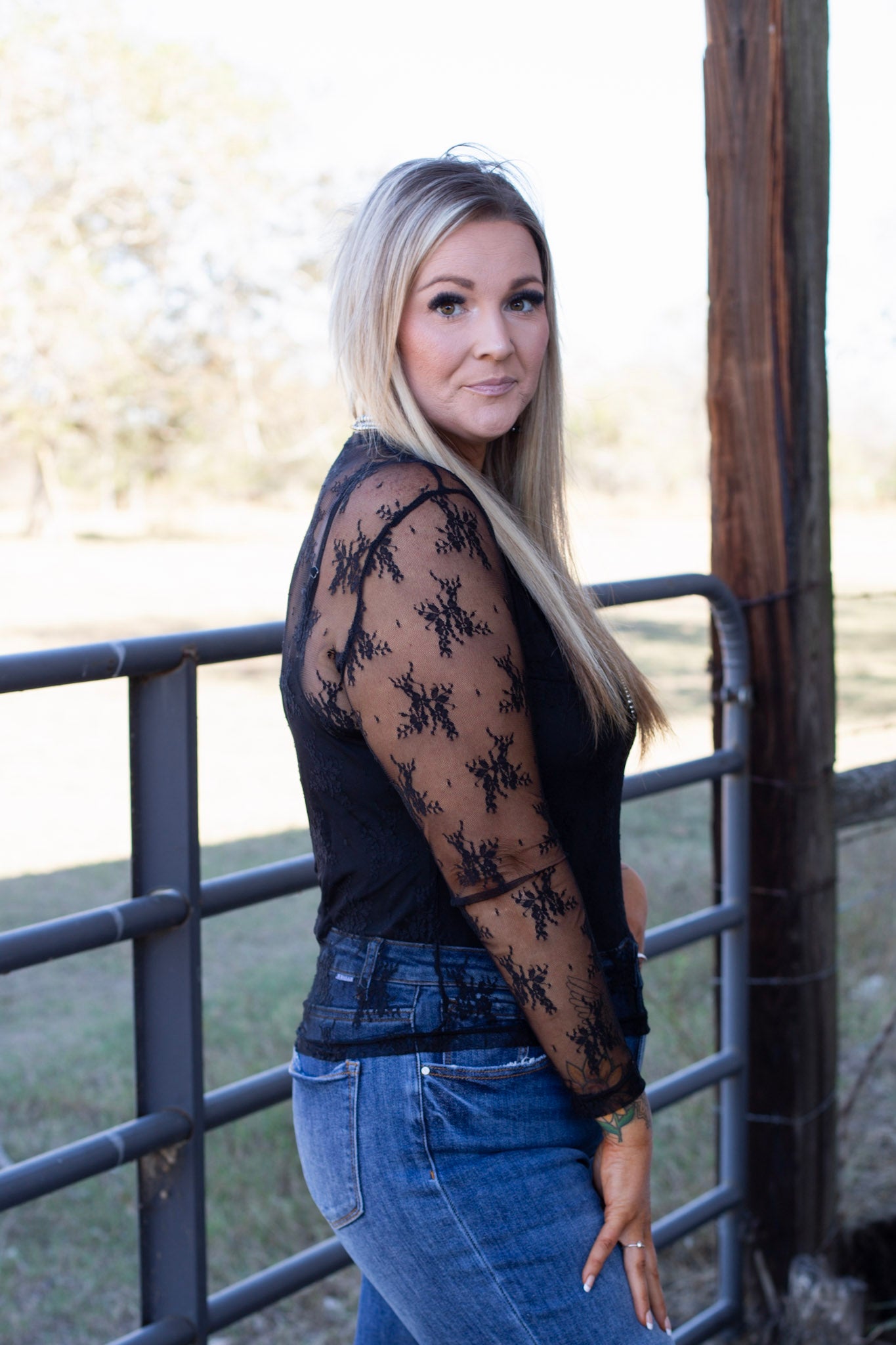 Desert Lace Top ~ Black