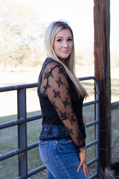 Desert Lace Top ~ Black