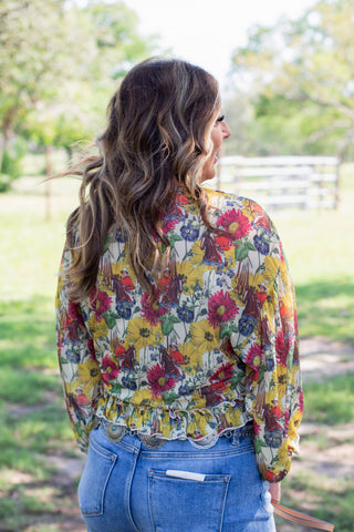 Wild Bloom Ruffle Blouse