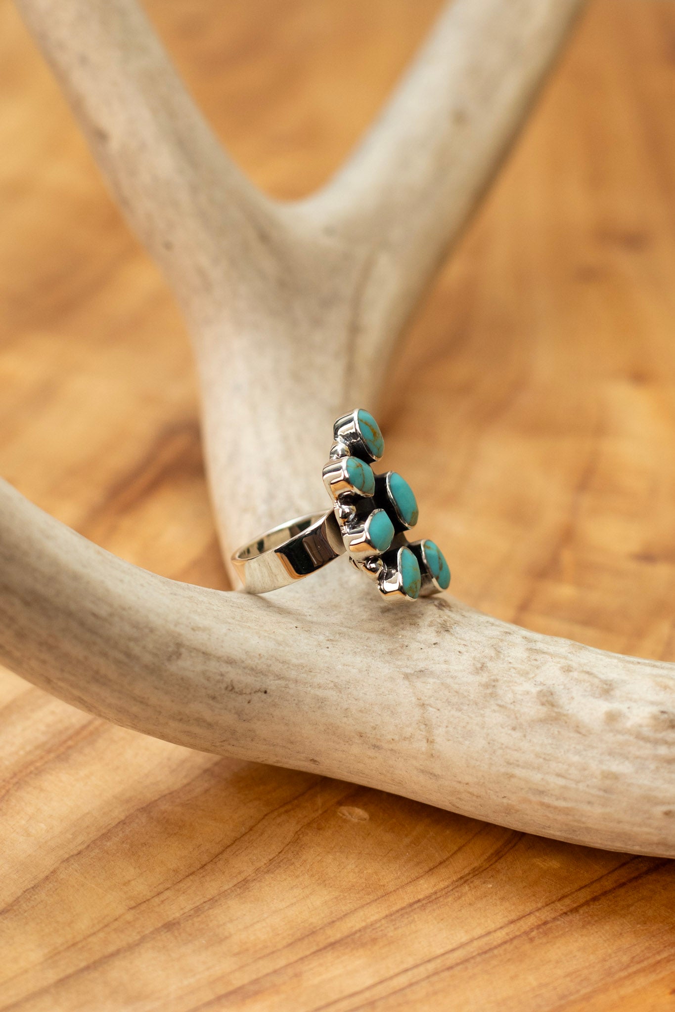 Turquoise Half Cluster Ring