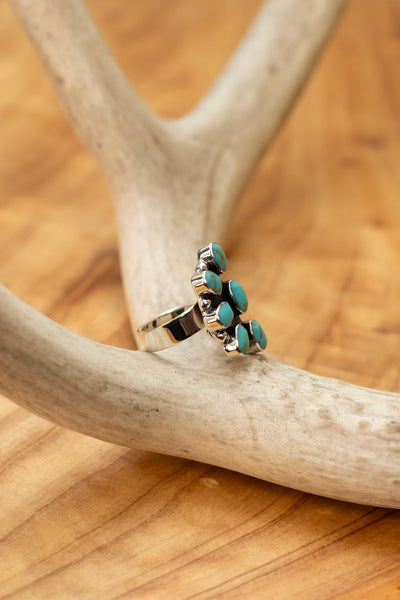 Turquoise Half Cluster Ring