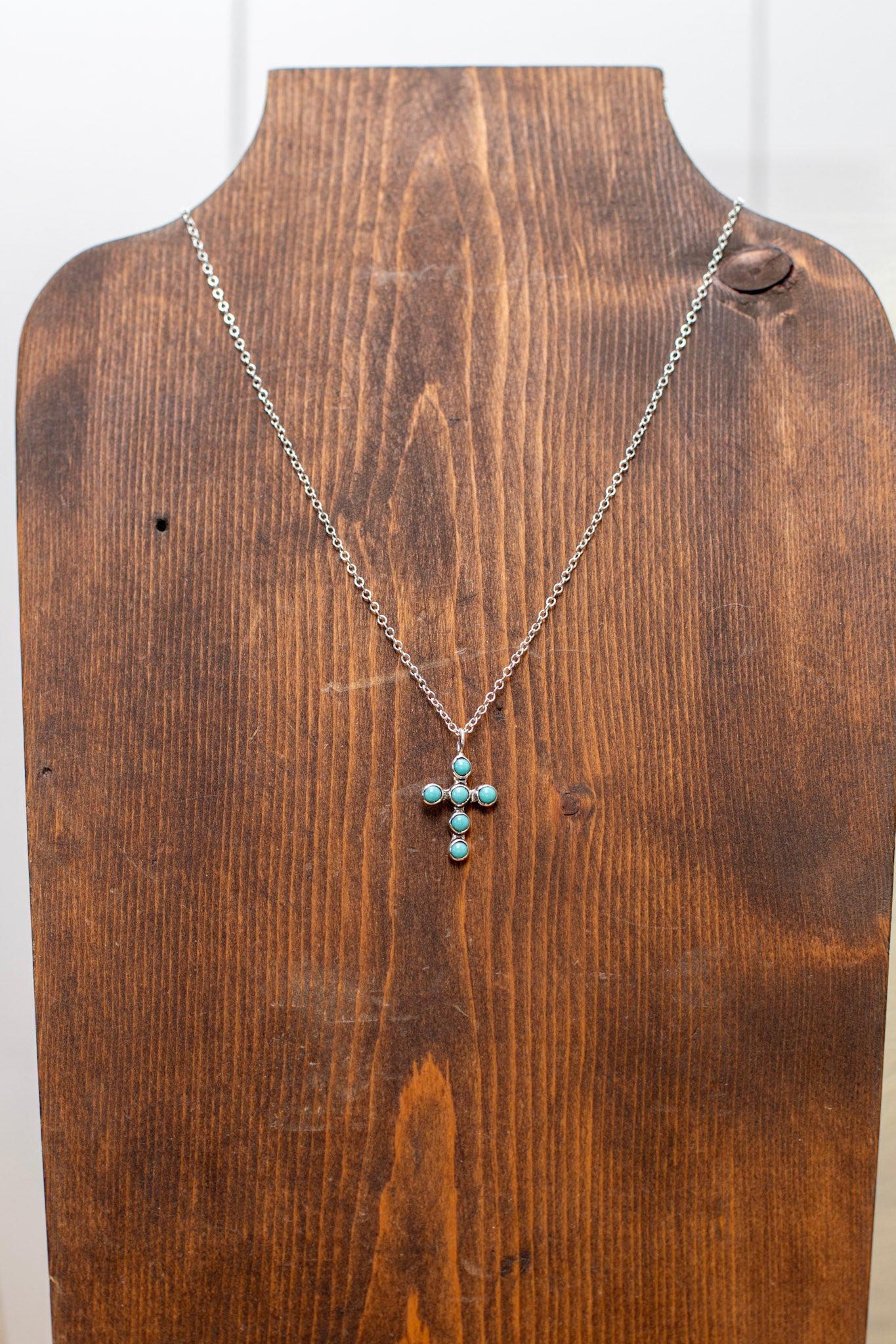 Bubble Turquoise Cross Necklace