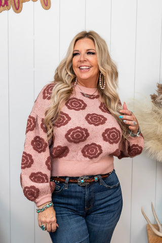 Floral Bliss Cropped Sweater