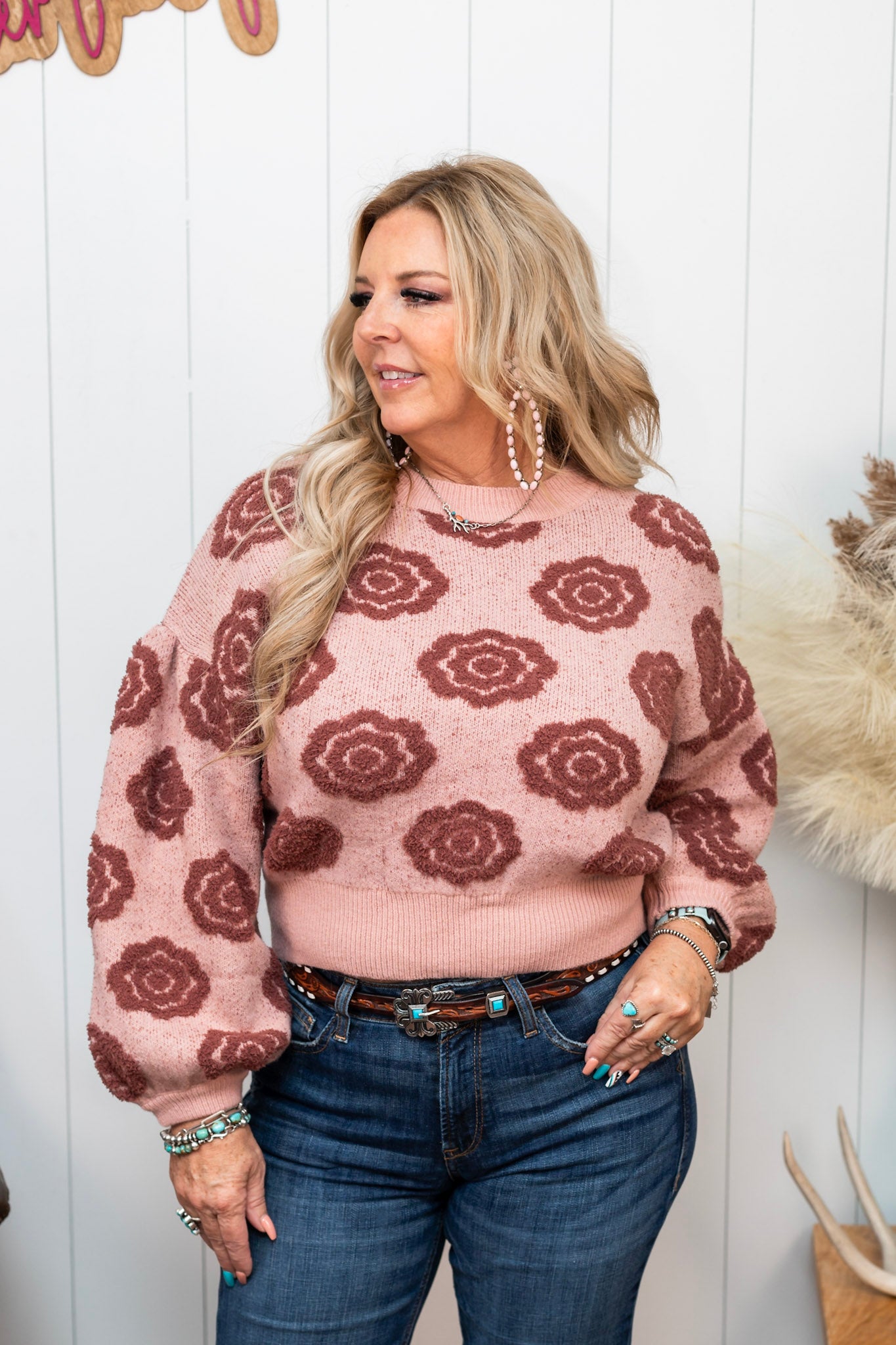 Floral Bliss Cropped Sweater