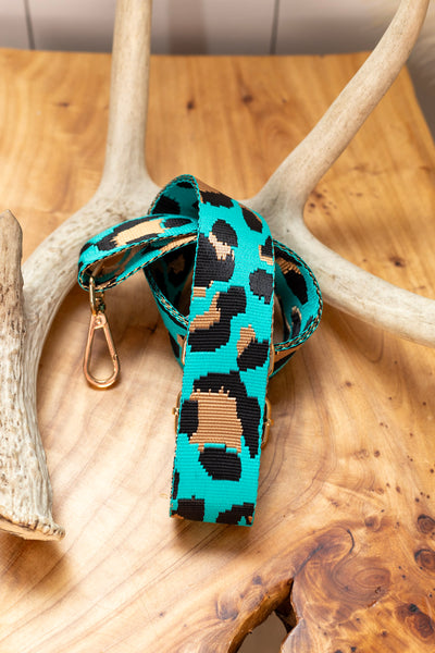 Troubadour Purse Strap ~ Turquoise Leopard