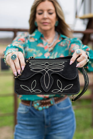 Cowtown Classic Clutch Handbag ~ Black