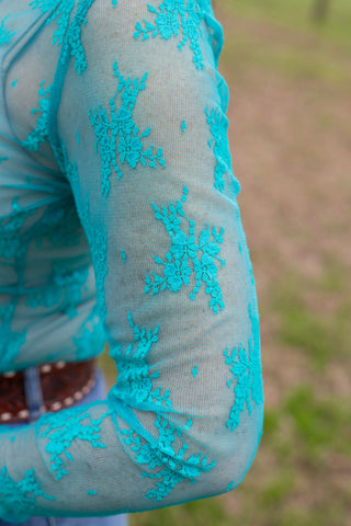 Desert Lace Top ~ Turquoise