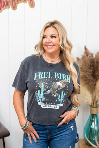 Free Bird America Crop Tee