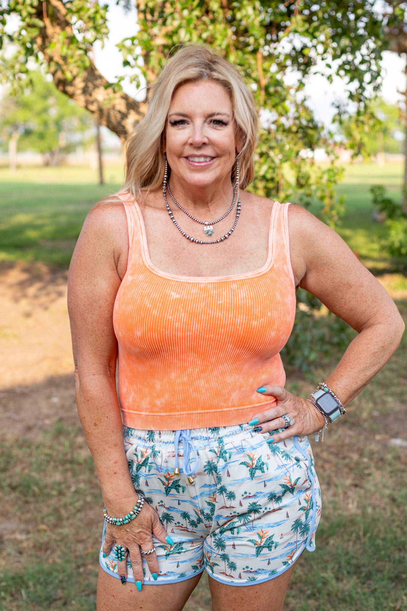 Summer Cropped Tank ~ Light Orange