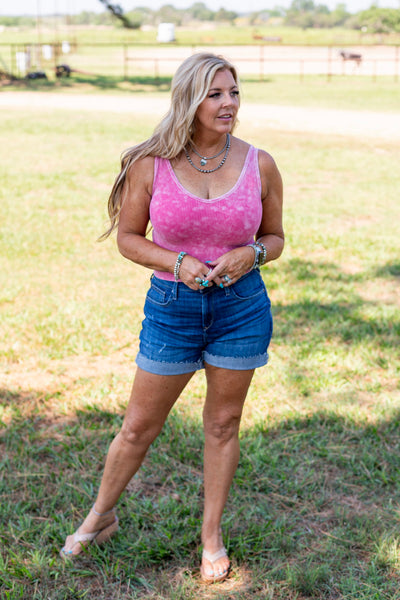 Summer Cropped Tank ~ Rose