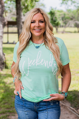 Weekends T-Shirt ~ Mint