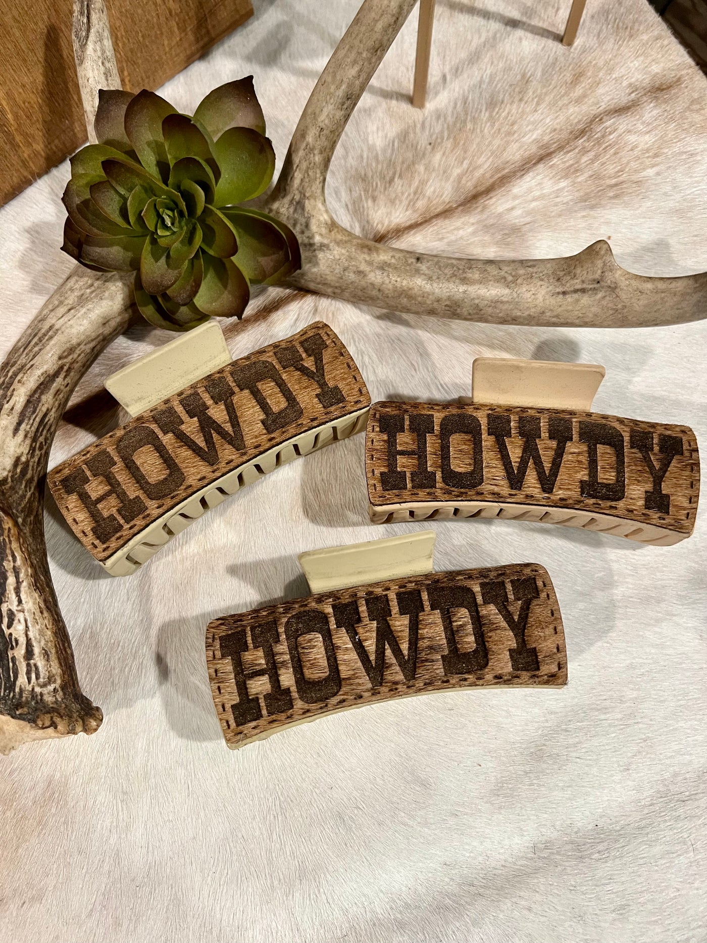 Howdy Claw Clip ~ Brindle