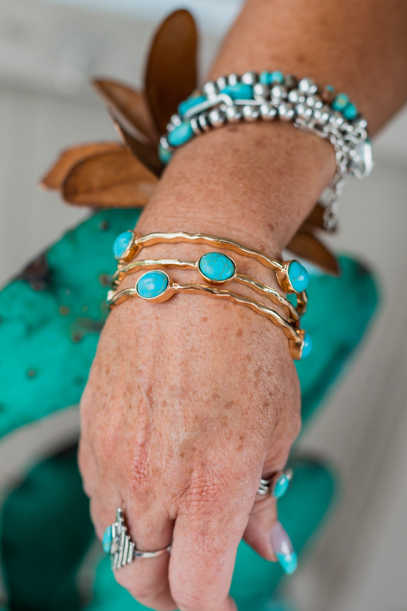 Gold & Turquoise Bangles