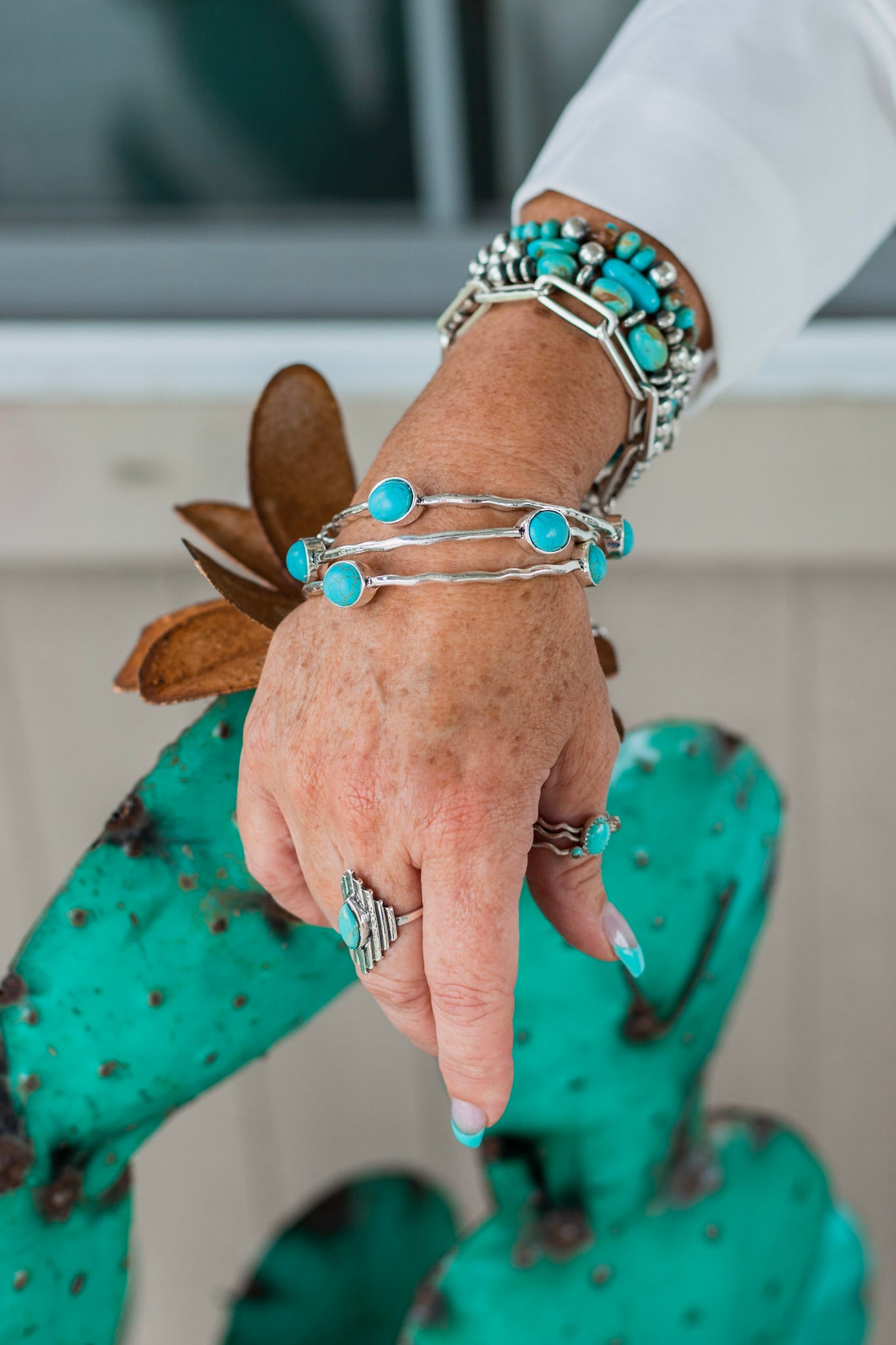 Silver & Turquoise Bangles