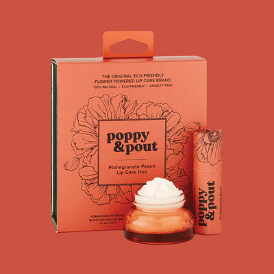 Poppy & Pout Lip Care Duo ~ Pomegranate Peach