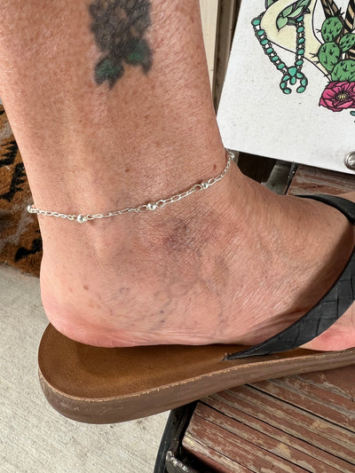 Silver Ball Anklet