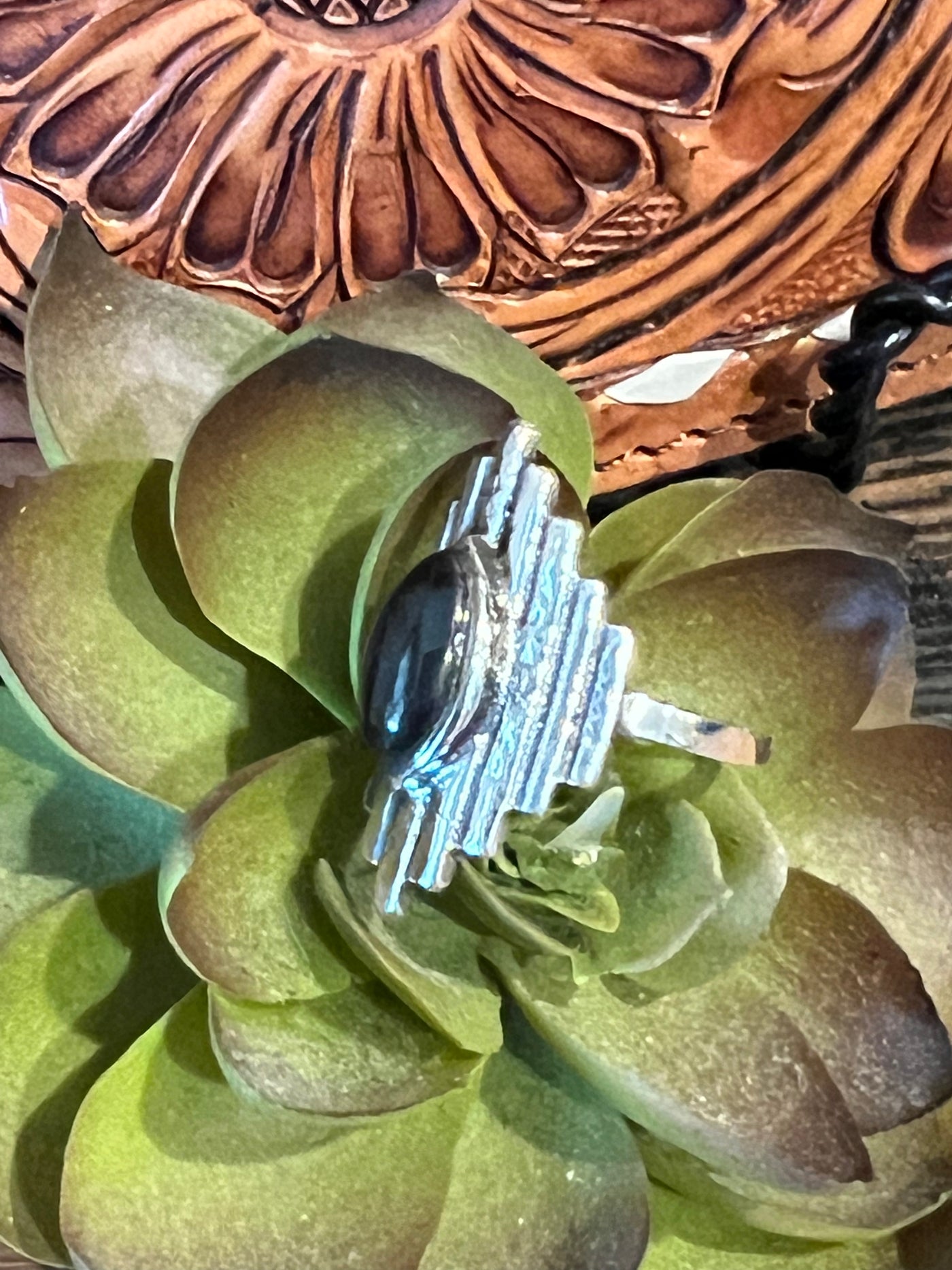 Onyx Aztec Ring