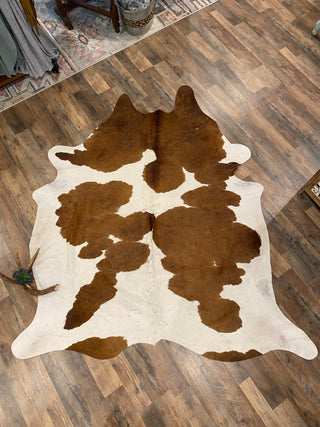 Cowhide Rug  ~ Light Brown & White