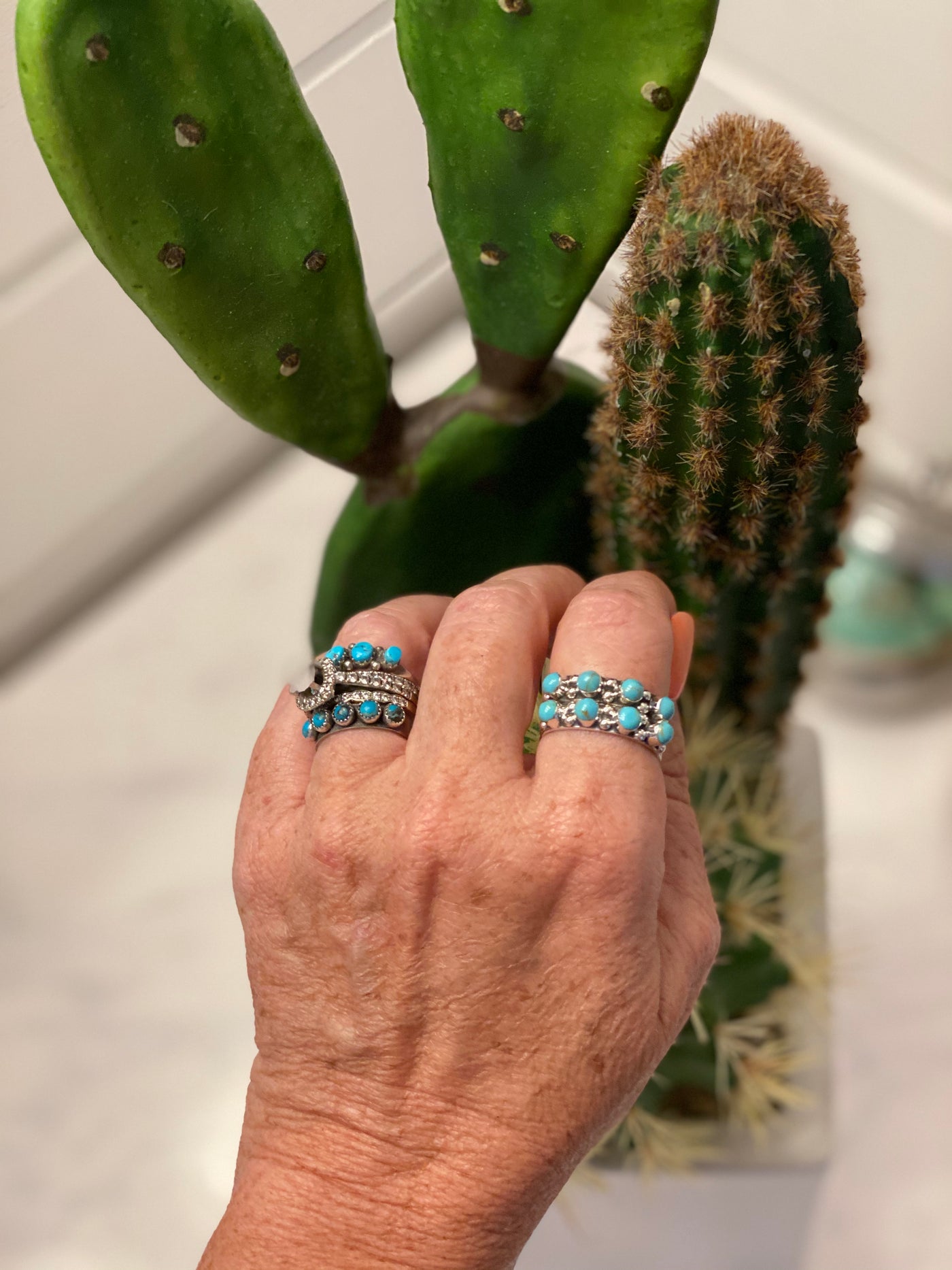 Turquoise Four Stone Stacker Ring