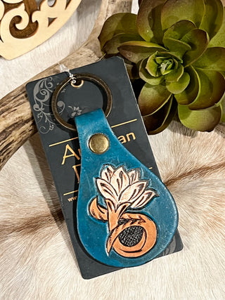 Tooled Flower Key Chain