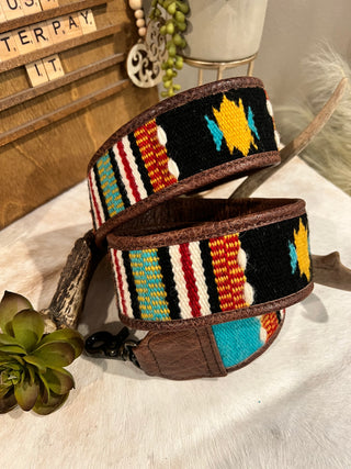 Saddle Blanket & Leather Strap ~ Black