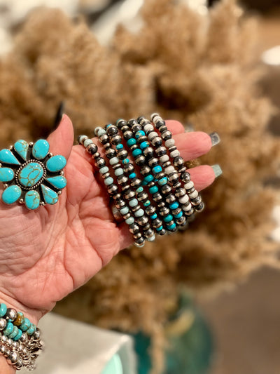 Turquoise Jasper & Navajo Pearl Bracelet