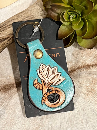 Tooled Flower Key Chain