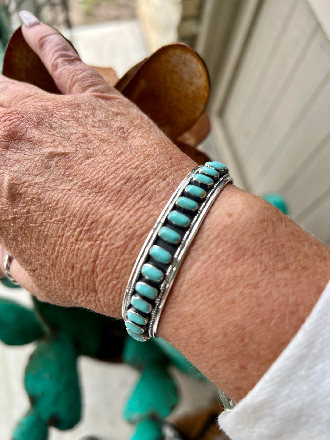 Turquoise & Silver Cuff