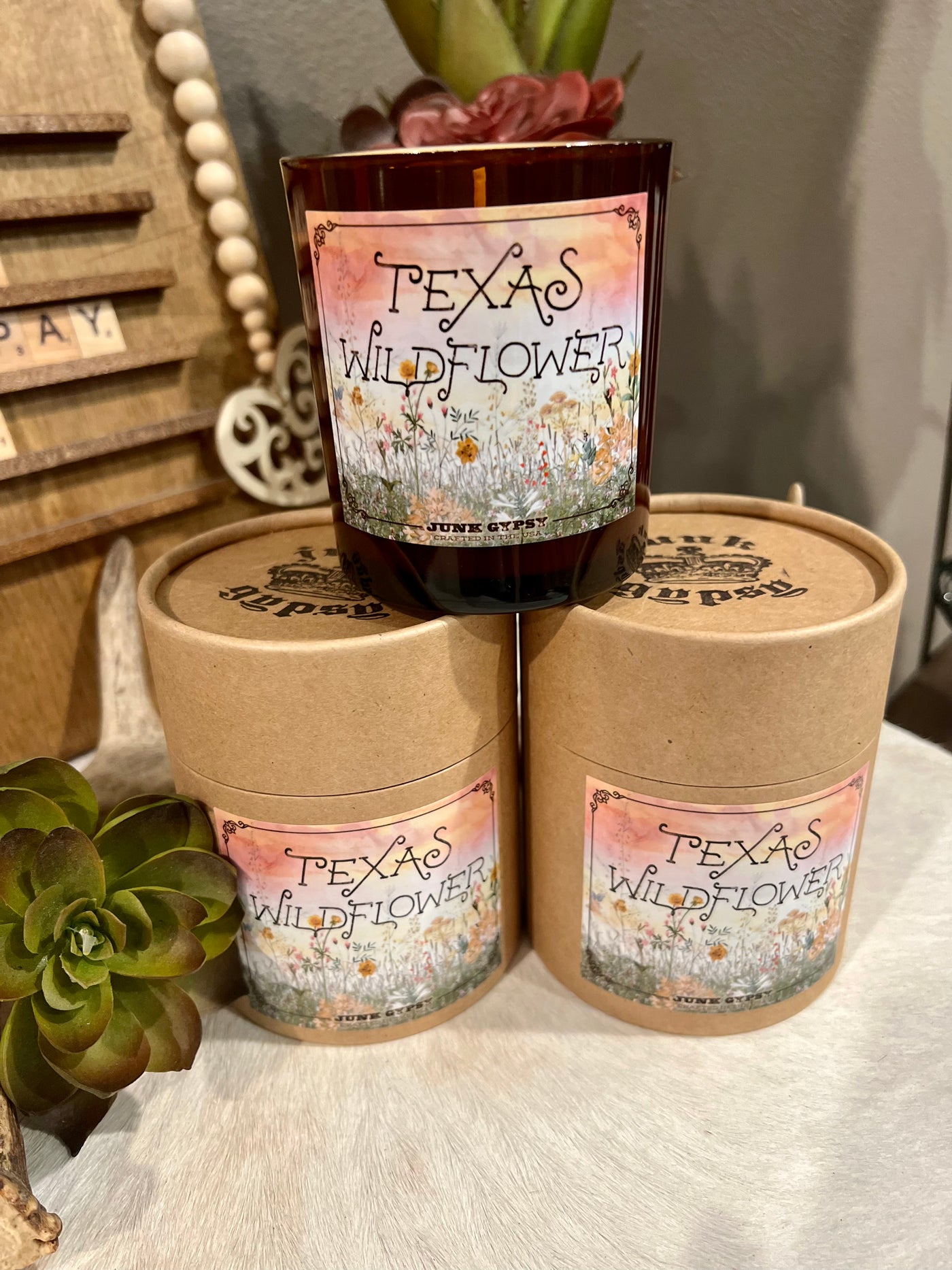 Junk Gypsy Soy Candle ~ Texas Wildflower